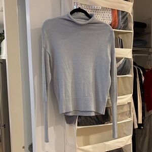 Aritzia Light Blue Cowl/Turtleneck Knit Sweater